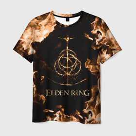 Мужская футболка 3D с принтом Elden Ring Logo в Кировске, 100% полиэфир | прямой крой, круглый вырез горловины, длина до линии бедер | elden ring | игра элден ринг | кольцо элдена | элден | элден ринг