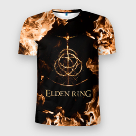 Мужская футболка 3D спортивная с принтом Elden Ring Logo , 100% полиэстер с улучшенными характеристиками | приталенный силуэт, круглая горловина, широкие плечи, сужается к линии бедра | elden ring | игра элден ринг | кольцо элдена | элден | элден ринг