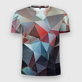 Мужская футболка 3D Slim с принтом ABSTRACT TEXTURE в Ханты-Майнсийске, 100% полиэстер с улучшенными характеристиками | приталенный силуэт, круглая горловина, широкие плечи, сужается к линии бедра | Тематика изображения на принте: abstract | abstraction | geometry | pattern | texture | абстракция | геометрия | текстура