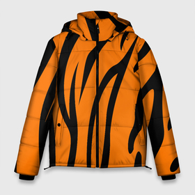 Мужская зимняя куртка 3D с принтом Текстура тигра/tiger в Курске, верх — 100% полиэстер; подкладка — 100% полиэстер; утеплитель — 100% полиэстер | длина ниже бедра, свободный силуэт Оверсайз. Есть воротник-стойка, отстегивающийся капюшон и ветрозащитная планка. 

Боковые карманы с листочкой на кнопках и внутренний карман на молнии. | tiger | кошка | оранжевый черный | символ 22 года | текстура | тигр