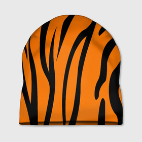 Шапка 3D с принтом Текстура тигра/tiger в Курске, 100% полиэстер | универсальный размер, печать по всей поверхности изделия | tiger | кошка | оранжевый черный | символ 22 года | текстура | тигр