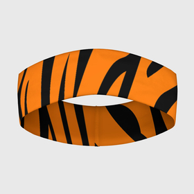 Повязка на голову 3D с принтом Текстура тигра tiger в Рязани,  |  | tiger | кошка | оранжевый черный | символ 22 года | текстура | тигр