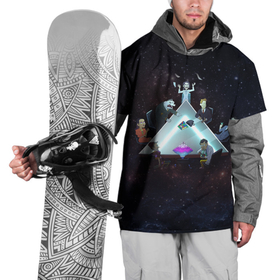 Накидка на куртку 3D с принтом Треугольник  Cognito Inc в Тюмени, 100% полиэстер |  | Тематика изображения на принте: космос | люди | персонажи | собрание | треугольник