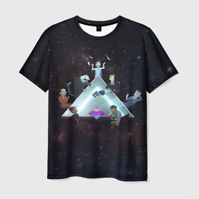 Мужская футболка 3D с принтом Треугольник  Cognito Inc в Курске, 100% полиэфир | прямой крой, круглый вырез горловины, длина до линии бедер | космос | люди | персонажи | собрание | треугольник
