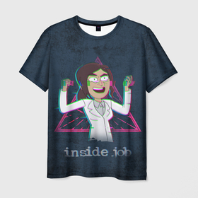 Мужская футболка 3D с принтом Ридли Cognito Inc в Курске, 100% полиэфир | прямой крой, круглый вырез горловины, длина до линии бедер | глюк | девушка | знак | персонаж | треугольник
