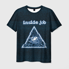 Мужская футболка 3D с принтом Всевидящее Cognito Inc , 100% полиэфир | прямой крой, круглый вырез горловины, длина до линии бедер | глаз | знак | помехи | треугольник | экран