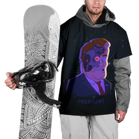 Накидка на куртку 3D с принтом Робо Президент в Тюмени, 100% полиэстер |  | Тематика изображения на принте: глаз | зло | надпись | президент | робот