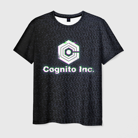 Мужская футболка 3D с принтом Экран Cognito Inc в Кировске, 100% полиэфир | прямой крой, круглый вырез горловины, длина до линии бедер | Тематика изображения на принте: знак | лого | надпись | помехи | экран