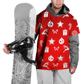 Накидка на куртку 3D с принтом Новогодний узор красный градиент , 100% полиэстер |  | 2022 | happy new year | merry christmas | год тигра | зима близко | нг | новогодний | новогодняя символика | новый год | новый год 2022 | рождество | символ 2022 года | снег | снежинки