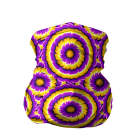 Бандана-труба 3D с принтом Желто Фиолетовые цветы (иллюзия расширения) в Белгороде, 100% полиэстер, ткань с особыми свойствами — Activecool | плотность 150‒180 г/м2; хорошо тянется, но сохраняет форму | абстракция | аум | галлюцинация | зазеркалье | игра ума | иллюзии | индиго | майя | мантра | медитация | мираж | неон | нирвана | обман зрения | ом | оптические иллюзии | просветление | психоделика