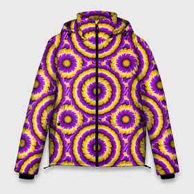 Мужская зимняя куртка 3D с принтом Желто-Фиолетовые цветы (иллюзия расширения) в Санкт-Петербурге, верх — 100% полиэстер; подкладка — 100% полиэстер; утеплитель — 100% полиэстер | длина ниже бедра, свободный силуэт Оверсайз. Есть воротник-стойка, отстегивающийся капюшон и ветрозащитная планка. 

Боковые карманы с листочкой на кнопках и внутренний карман на молнии. | абстракция | аум | галлюцинация | зазеркалье | игра ума | иллюзии | индиго | майя | мантра | медитация | мираж | неон | нирвана | обман зрения | ом | оптические иллюзии | просветление | психоделика