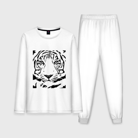 Мужская пижама хлопок (с лонгсливом) с принтом Год Черного Тигра 22 ,  |  | 2022 | tiger22 | новый 2022 год | новый год