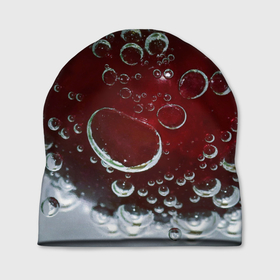 Шапка 3D с принтом Сочная вишня под водой в Петрозаводске, 100% полиэстер | универсальный размер, печать по всей поверхности изделия | zoom | вишня | вода | воздух | пузырьки | сочно | спелая | спелый