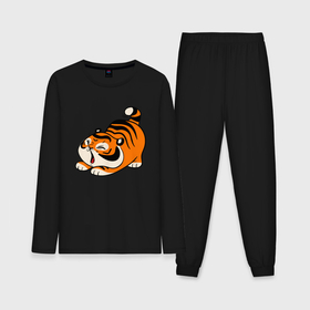 Мужская пижама хлопок (с лонгсливом) с принтом милый тигренок cute tiger в Новосибирске,  |  | 2022 | год тигра | новый год | новый год 2022 | символ года | тигр | тигренок | тигрица | тигры