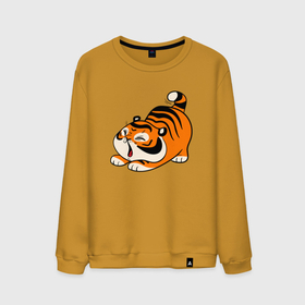 Мужской свитшот хлопок с принтом милый тигренок cute tiger в Тюмени, 100% хлопок |  | 2022 | год тигра | новый год | новый год 2022 | символ года | тигр | тигренок | тигрица | тигры