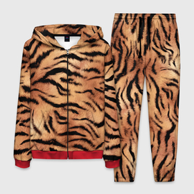 Мужской костюм 3D с принтом Шкура тигра текстура в Курске, 100% полиэстер | Манжеты и пояс оформлены тканевой резинкой, двухслойный капюшон со шнурком для регулировки, карманы спереди | Тематика изображения на принте: 2022 | год тигра | новый год | новый год 2022 | символ года | тигр | тигренок | тигрица | тигры