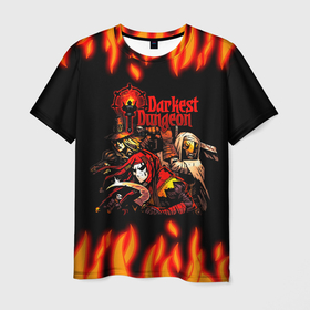 Мужская футболка 3D с принтом Darkest Dungeon Heroes в Тюмени, 100% полиэфир | прямой крой, круглый вырез горловины, длина до линии бедер | darkest dungeon | могильная воровка | прокаженный | темнейшее подземелье | темное подземелье | шут