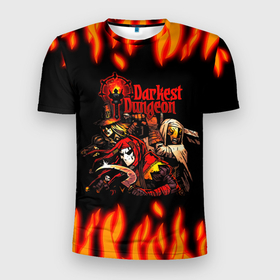 Мужская футболка 3D спортивная с принтом Darkest Dungeon Heroes в Новосибирске, 100% полиэстер с улучшенными характеристиками | приталенный силуэт, круглая горловина, широкие плечи, сужается к линии бедра | darkest dungeon | могильная воровка | прокаженный | темнейшее подземелье | темное подземелье | шут