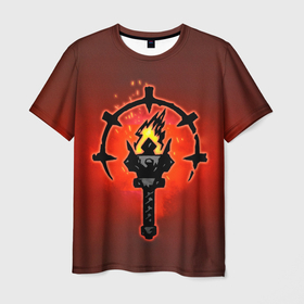 Мужская футболка 3D с принтом Darkest Dungeon Факел в Санкт-Петербурге, 100% полиэфир | прямой крой, круглый вырез горловины, длина до линии бедер | darkest dungeon | fire | flame | torch | огонь | пламя | темнейшее подземелье | темное подземелье