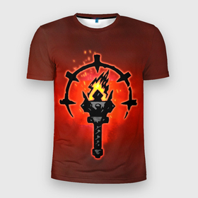 Мужская футболка 3D спортивная с принтом Darkest Dungeon Факел , 100% полиэстер с улучшенными характеристиками | приталенный силуэт, круглая горловина, широкие плечи, сужается к линии бедра | Тематика изображения на принте: darkest dungeon | fire | flame | torch | огонь | пламя | темнейшее подземелье | темное подземелье