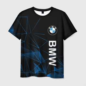 Мужская футболка 3D с принтом BMW, БМВ ГЕОМЕТРИЯ ПОЛОСЫ в Петрозаводске, 100% полиэфир | прямой крой, круглый вырез горловины, длина до линии бедер | auto | bmw | авто | автомобиль | бмв | бумер | бэха | марка | машина