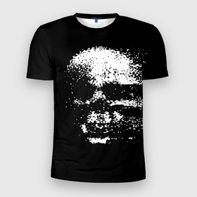 Мужская футболка 3D спортивная с принтом Skulls glitch в Екатеринбурге, 100% полиэстер с улучшенными характеристиками | приталенный силуэт, круглая горловина, широкие плечи, сужается к линии бедра | dark | fashion | glitch | hype | skull | глитч | мода | тёмный | хайп | череп