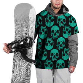 Накидка на куртку 3D с принтом Узор из зелёных черепков в Новосибирске, 100% полиэстер |  | Тематика изображения на принте: fashion | hype | pattern | skull | мода | узор | хайп | череп