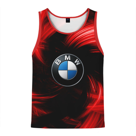 Мужская майка 3D с принтом BMW RED BEAST в Новосибирске, 100% полиэстер | круглая горловина, приталенный силуэт, длина до линии бедра. Пройма и горловина окантованы тонкой бейкой | autosport | bmw | motorsport | авто | автоспорт | бмв | в тренде | красный | машина | подарок | популярое | рекомендации | спорт