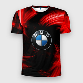 Мужская футболка 3D спортивная с принтом BMW RED BEAST в Новосибирске, 100% полиэстер с улучшенными характеристиками | приталенный силуэт, круглая горловина, широкие плечи, сужается к линии бедра | autosport | bmw | motorsport | авто | автоспорт | бмв | в тренде | красный | машина | подарок | популярое | рекомендации | спорт