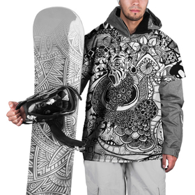 Накидка на куртку 3D с принтом Черно белый треш в Белгороде, 100% полиэстер |  | абстракция | пестрый | узор | черно белое | яркий