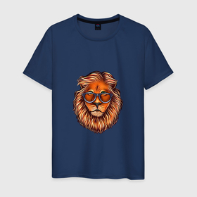 Мужская футболка хлопок с принтом Lions head в Санкт-Петербурге, 100% хлопок | прямой крой, круглый вырез горловины, длина до линии бедер, слегка спущенное плечо. | head | lion | голова | животные | иллюстрация | лев | новый год | подарок | хищник