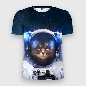 Мужская футболка 3D Slim с принтом КОТИК В КОСМОСЕ | CAT IN SPACE в Петрозаводске, 100% полиэстер с улучшенными характеристиками | приталенный силуэт, круглая горловина, широкие плечи, сужается к линии бедра | animals | astronaut | cat | galaxy | humor | nebula | planets | space | stars | universe | астронавт | вселенная | галактика | животные | звезды | космонавт | космос | кот | планеты | туманность | юмор