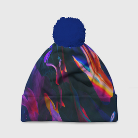 Шапка 3D c помпоном с принтом ABSTRACT NEON COLORS в Ухте, 100% полиэстер | универсальный размер, печать по всей поверхности изделия | abstract | colors | neon | абстракция | неон