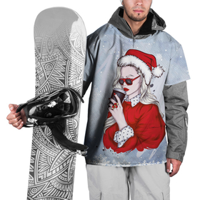 Накидка на куртку 3D с принтом Зимушка в Новосибирске, 100% полиэстер |  | new year | арт | графика | зима | новый год | рождество