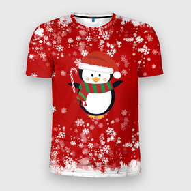 Мужская футболка 3D спортивная с принтом Пингвин в новогодней шапочке , 100% полиэстер с улучшенными характеристиками | приталенный силуэт, круглая горловина, широкие плечи, сужается к линии бедра | 2021 | 2022 | happy new year 2022 | новогодний пингвин | новый год | новый год 2022 | пингвин | праздник | снежинки | снежный пингвин