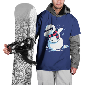 Накидка на куртку 3D с принтом Dab Snowman in a scarf в Белгороде, 100% полиэстер |  | Тематика изображения на принте: 2022 | 22 | christmas | dab | dub | new | notes | scarf | snow | snowman | snowy | woman | year | баба | год | даб | новый | ноты | очки | рождество | снег | снеговик | снежная | шарф