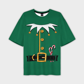 Мужская футболка OVERSIZE 3D с принтом Christmas Elf Outfit ,  |  | christmas | claus | clothes | deer | elf | frost | helpers | new | north | outfit | pole | santa | year | год | дед | клаус | мороз | новый | одежда | олени | полюс | помощники | рождественский | рождество | санта | санты | северный | эльф