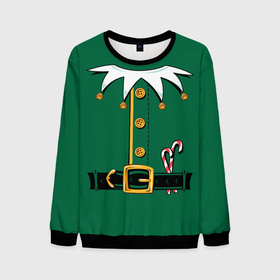 Мужской свитшот 3D с принтом Christmas Elf Outfit , 100% полиэстер с мягким внутренним слоем | круглый вырез горловины, мягкая резинка на манжетах и поясе, свободная посадка по фигуре | christmas | claus | clothes | deer | elf | frost | helpers | new | north | outfit | pole | santa | year | год | дед | клаус | мороз | новый | одежда | олени | полюс | помощники | рождественский | рождество | санта | санты | северный | эльф