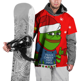 Накидка на куртку 3D с принтом Pepe New Year    Pepe the Frog , 100% полиэстер |  | pepe | pepe new year | pepe the frog | лягушенок пепе | лягушка | лягушка мем | мемы | новогодние | новогодние мемы | новый год | пепе | с новым годом