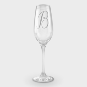 Фужер для шампанского с принтом Инициалы В ,  |  | Тематика изображения на принте: буква | имя | инициалы | ростпись | слово