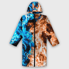Дождевик унисекс 3D с принтом Огненное пламя в Рязани,  |  | blue fire | blue flame | fire | fire and ice | fire and water | flame | neon | в огне | горящий | инь ян | инь янь | искры | неон | неоновый огонь | огненный | огонь | огонь и вода | огонь и лед | пламя | пожар | противостояние