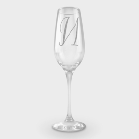 Фужер для шампанского с принтом Инициалы И ,  |  | Тематика изображения на принте: буква | имя | инициал | роспись | слово