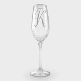 Фужер для шампанского с принтом Инициалы К ,  |  | Тематика изображения на принте: буква | имя | инициалы | кириллица | роспись