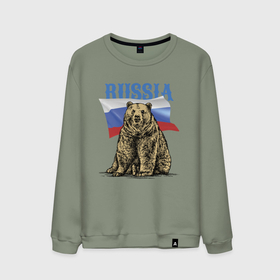 Мужской свитшот хлопок с принтом Символика России и медведь в Екатеринбурге, 100% хлопок |  | bear | courage | fearlessness | flag | force | muzzle | paws | power | russia | бесстрашие | лапы | медведь | мощь | мужество | отвага | россия | сила | флаг