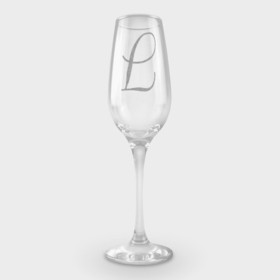 Фужер для шампанского с принтом Латиница L в Белгороде,  |  | Тематика изображения на принте: имя | инициал | латиница | роспись | слово