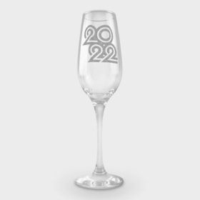 Фужер для шампанского с принтом 2022 год ,  |  | год | контур | праздник | цифры | число