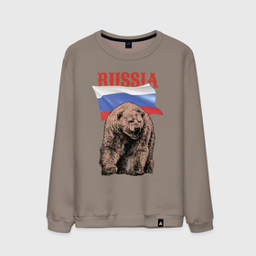 Мужской свитшот хлопок с принтом Русский свирепый медведь в Екатеринбурге, 100% хлопок |  | bear | courage | fearlessness | flag | force | muzzle | paws | power | russia | бесстрашие | лапы | медведь | мощь | мужество | отвага | россия | сила | флаг