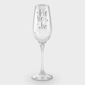 Фужер для шампанского с принтом HO в Тюмени,  |  | Тематика изображения на принте: буквы | гравировка | надпись | слово | шрифт