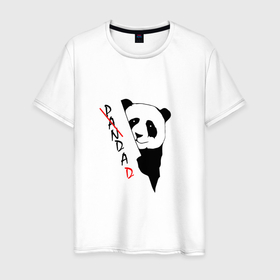 Мужская футболка хлопок с принтом Пандочка (смешная) в Кировске, 100% хлопок | прямой крой, круглый вырез горловины, длина до линии бедер, слегка спущенное плечо. | девушке | интересный | панда | подарок | смешная