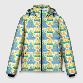 Мужская зимняя куртка 3D с принтом Йога (медитация) в Петрозаводске, верх — 100% полиэстер; подкладка — 100% полиэстер; утеплитель — 100% полиэстер | длина ниже бедра, свободный силуэт Оверсайз. Есть воротник-стойка, отстегивающийся капюшон и ветрозащитная планка. 

Боковые карманы с листочкой на кнопках и внутренний карман на молнии. | Тематика изображения на принте: 7 чакр | аджна | аум | брахма | будда | буддист | веган | вишну | ганеша | гимнастика | индиго | индуизм | иньянь | йога | лотос | мантра | медитация | нирвана | ом | просветление | психоделика | санскрит